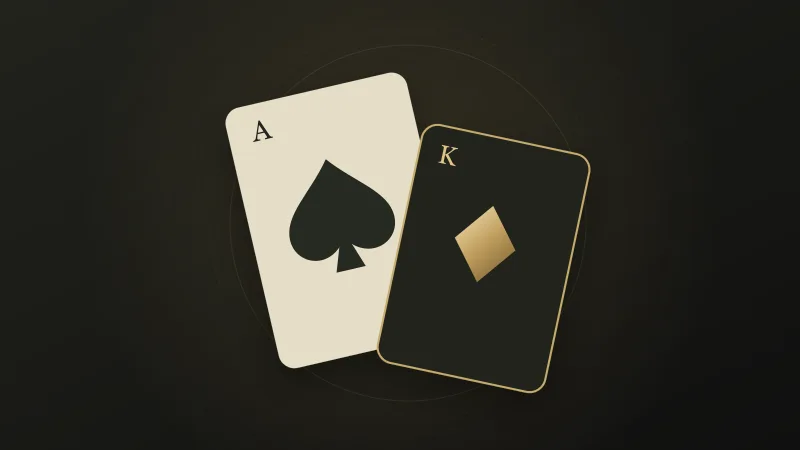 Kart oyunu kurallarını temsil eden iki oyun kartı